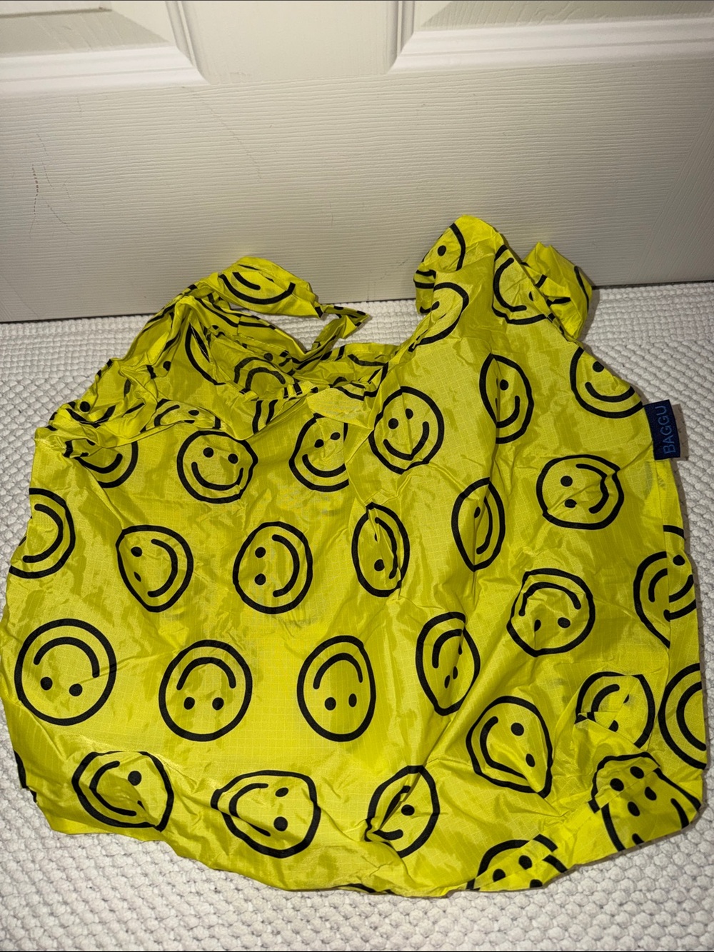 Baggu Standard Yellow Happy Smiley Reusable Tote Bag